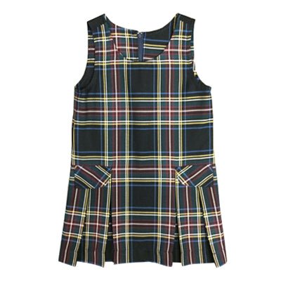 Tunique plissée latérale en tartan KNX (12)