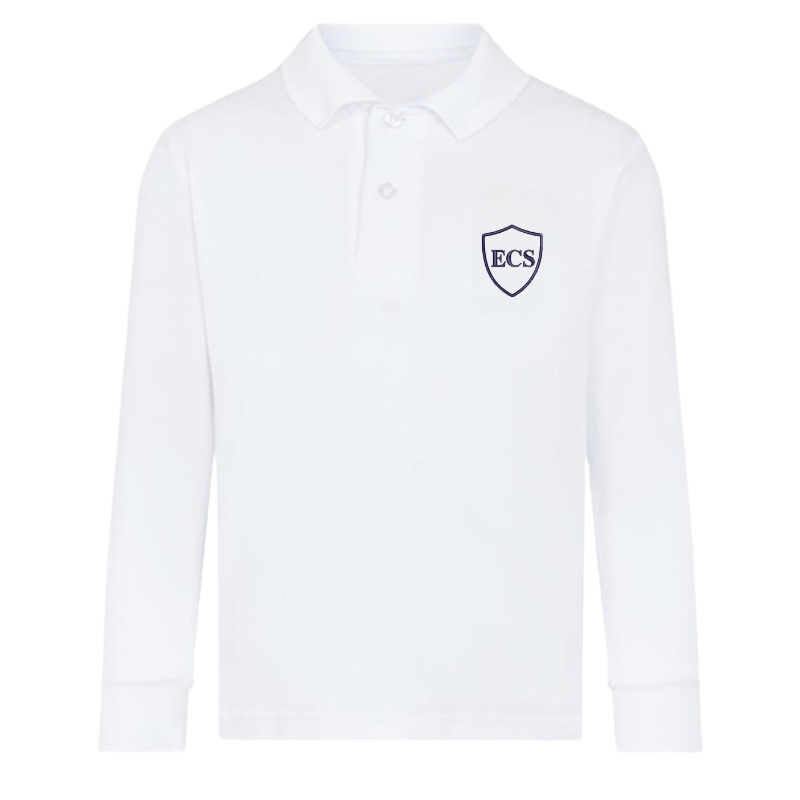 ECS White Premium Long Sleeve Polo (7)