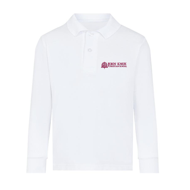 JKC White Premium Long Sleeve Polo (3)