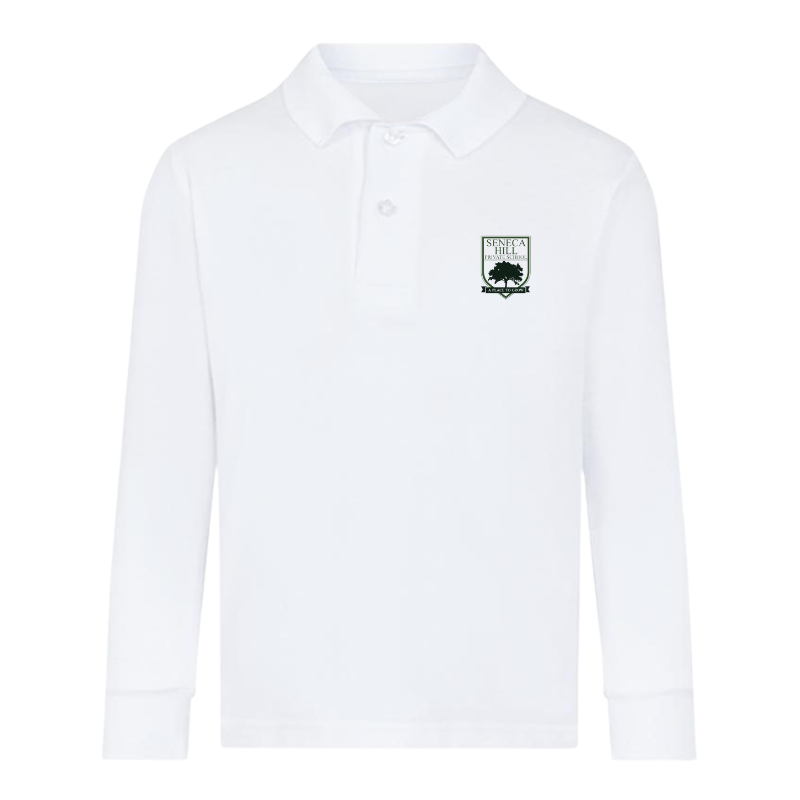 SH0 White Premium Long Sleeve Polo (AXL)