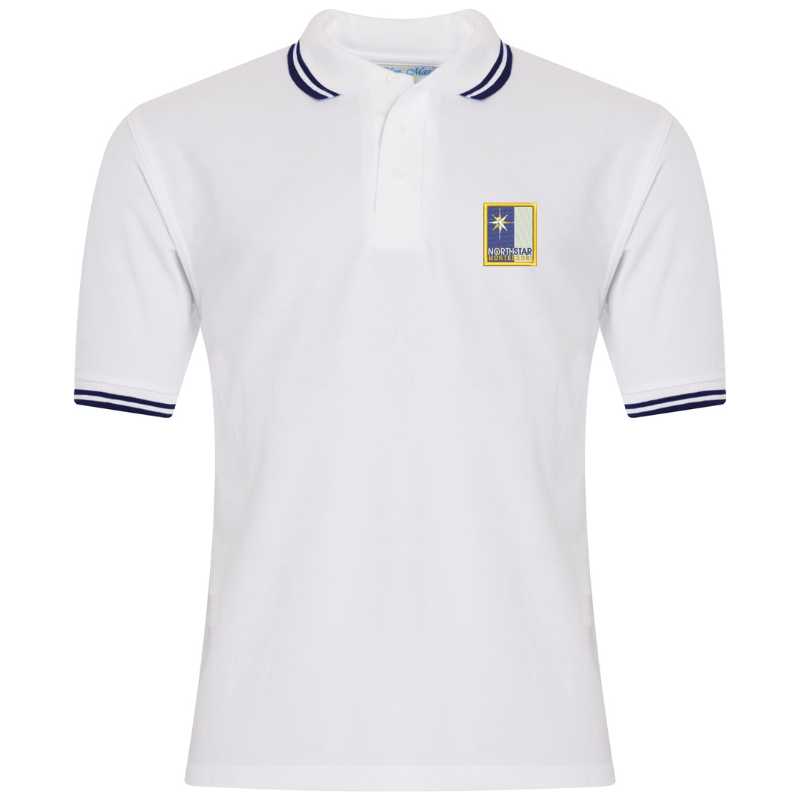 NMS White and Navy Premium Short Sleeve Polo (9)