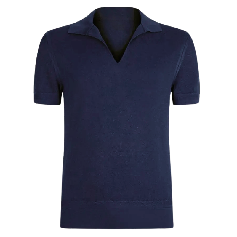 Navy Johnny Collar Polo (6)