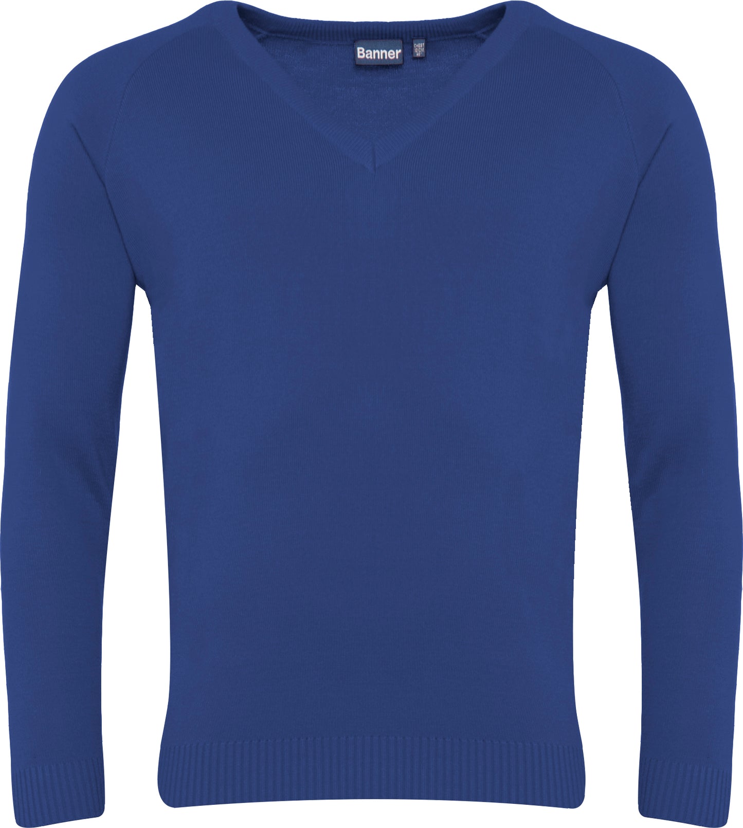 Pull bleu royal à col en V (28)