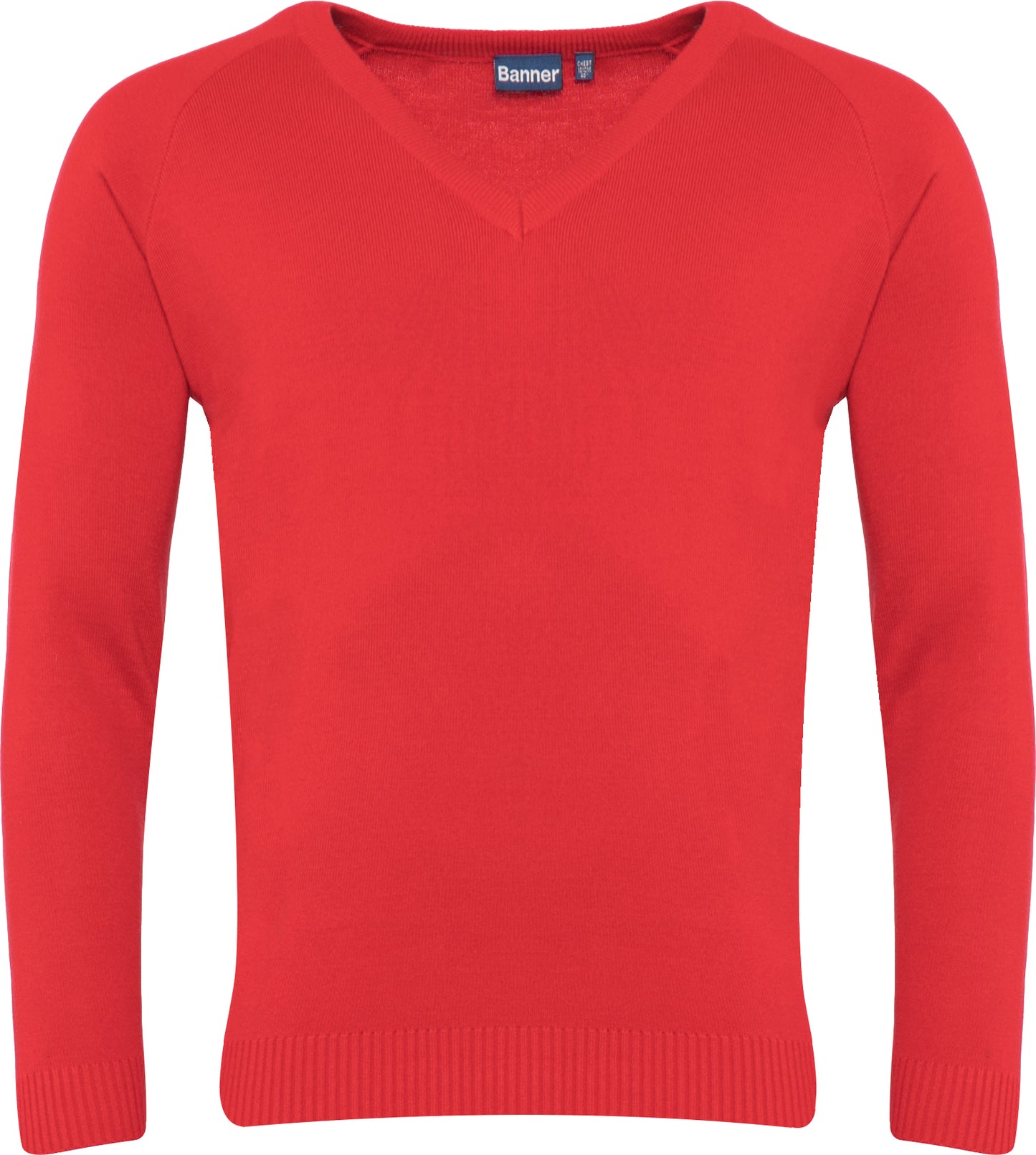 Pull rouge à col en V (42)