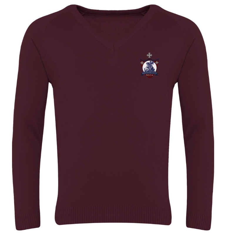 SGC Burgundy V-Neck Sweater (40)