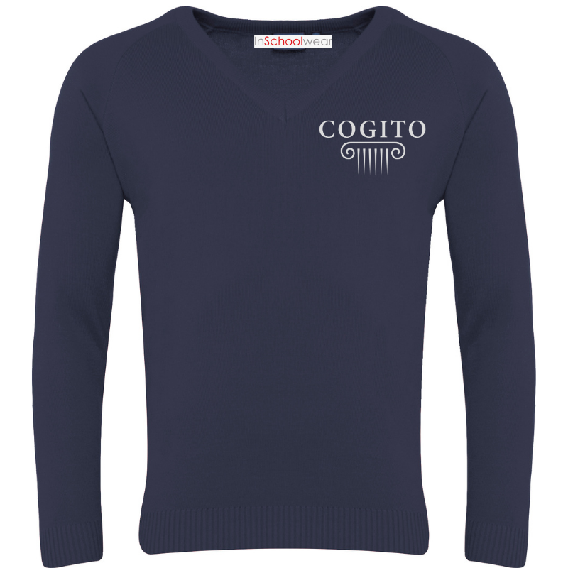 Pull MES bleu marine à col en V (28)