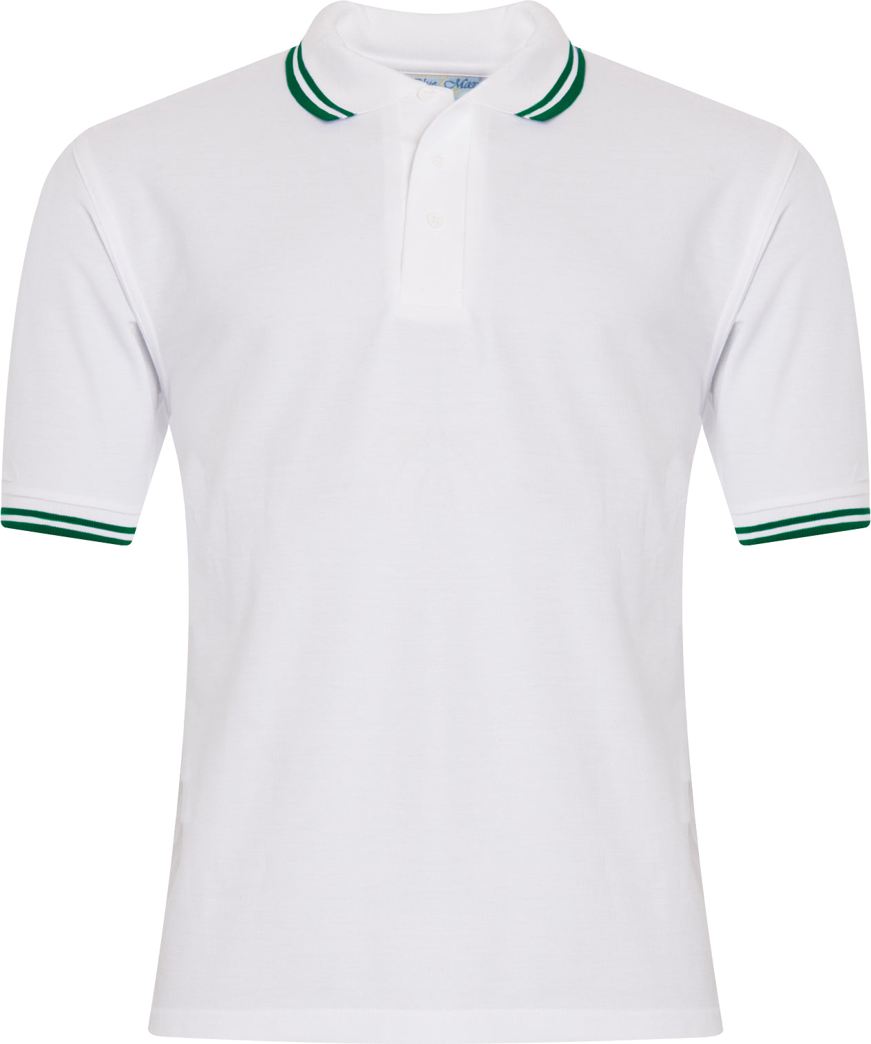 White and Green Premium Short Sleeve Polo (AS)