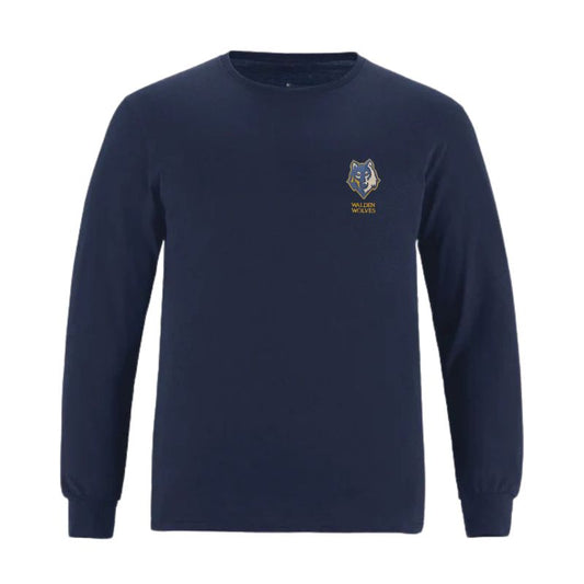 Navy Wolves Spiritwear Long Sleeve Gym T-Shirt (2XL)