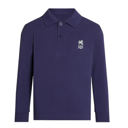 KBS Navy Premium Long Sleeve Polo (AS)