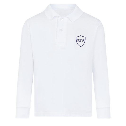 Polo à manches longues ECS blanc premium (11)