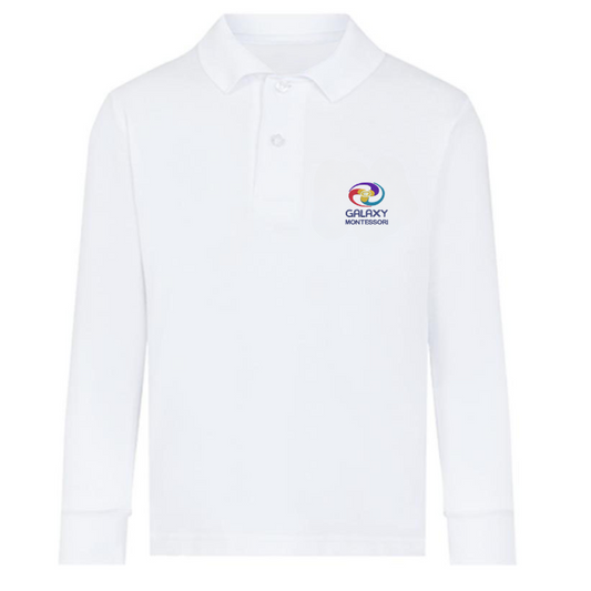 Polo GM0 blanc premium à manches longues (3)