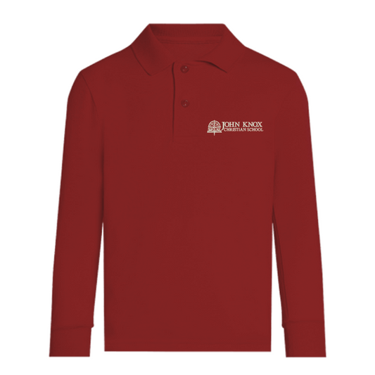 JKC Burgundy Premium Long Sleeve Polo (AL)