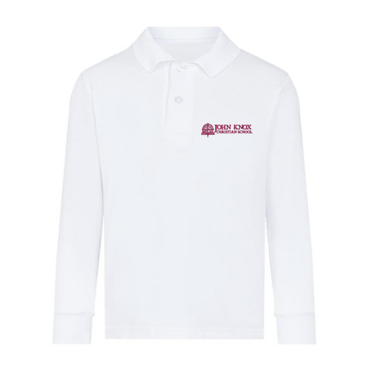 JKC White Premium Long Sleeve Polo (2XL)