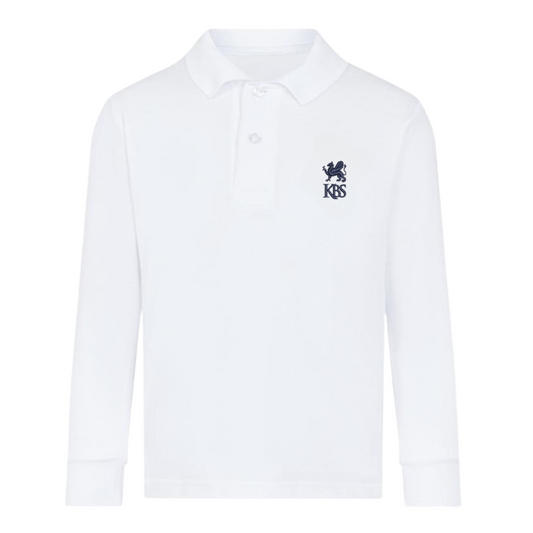 KBS White Premium Long Sleeve Polo (AM)