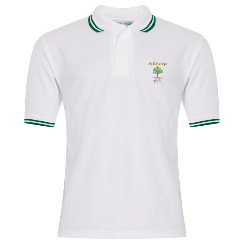 AM0 White Green Premium Short Sleeve Polo (3)
