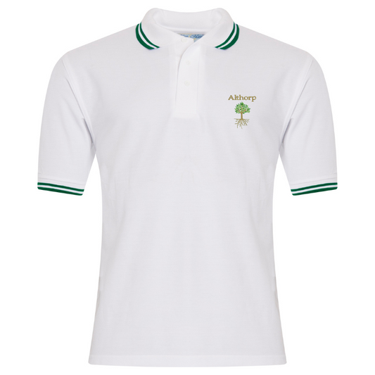 AM0 White Green Premium Short Sleeve Polo (3)