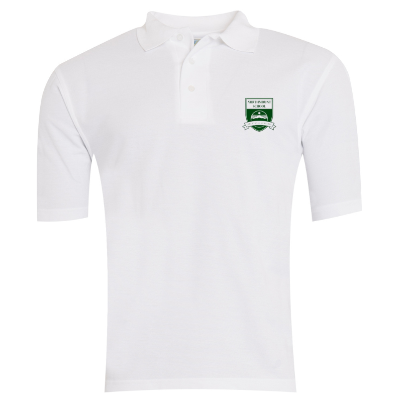 NMS White Premium Short Sleeve Polo (DISCONTINUED AS)