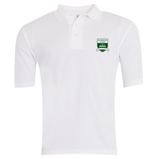 NMS White Premium Short Sleeve Polo (DISCONTINUED 9)