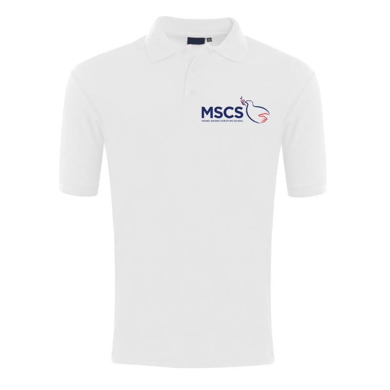 Polo MSC blanc premium à manches courtes (AM)