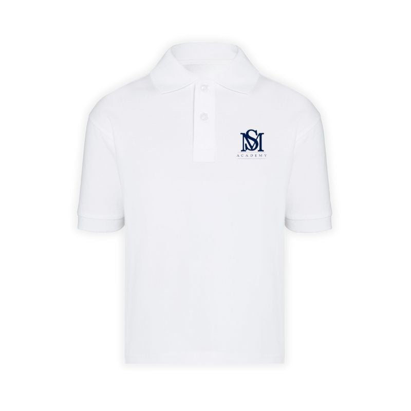 SMA White Premium Short Sleeve Polo (AS)