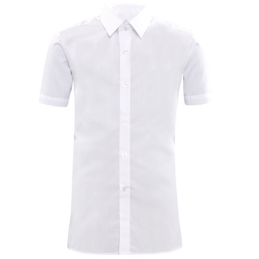 White Luxe Cotton Rich Short Sleeve Shirt (11)