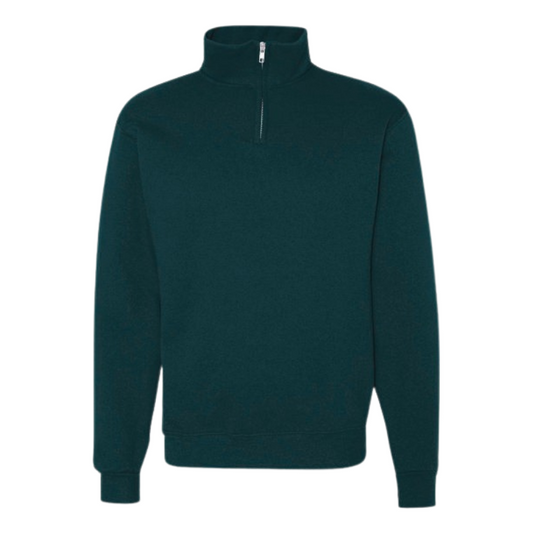 Sweat-shirt vert à fermeture éclair 1/4 (AM)