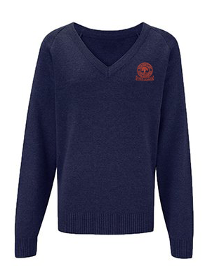Pull col V bleu marine KCS (40)
