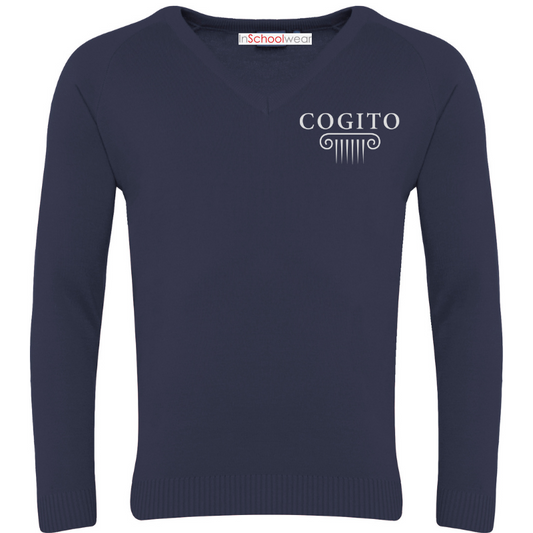 MES Navy V-Neck Sweater (34)