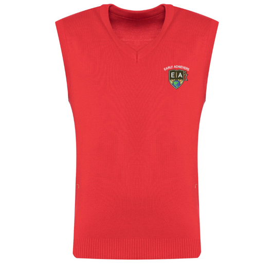 Gilet rouge à col en V EAM (24)