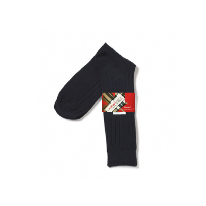 Navy Ribbed Socks (8-9.5)