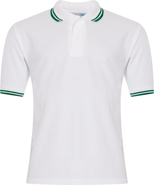 White and Green Premium Short Sleeve Polo (9)