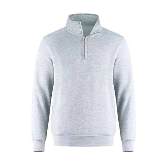 Sweat-shirt gris à fermeture éclair 1/4 (AXL)